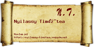 Nyilassy Timótea névjegykártya
